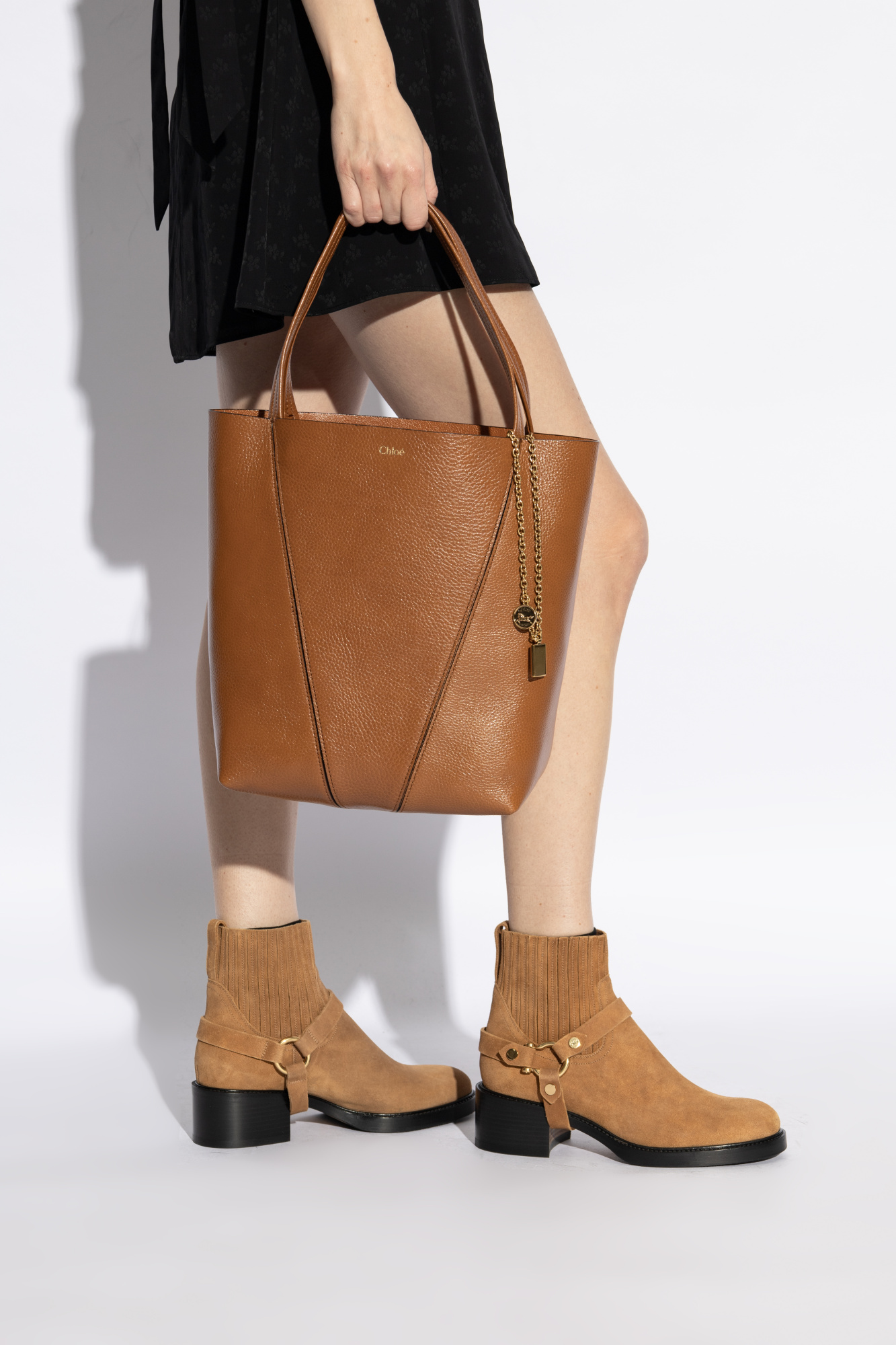 Brązowy Torba `Spin Medium` typu `shopper` Chloé - Vitkac Polska